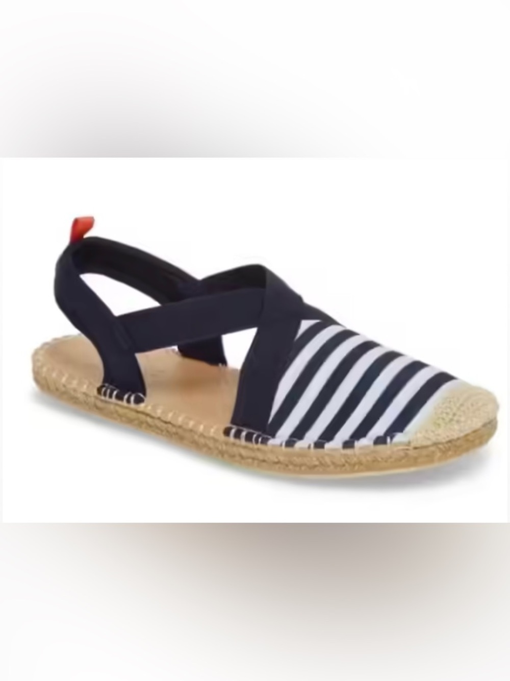 Sea Star Slingback Espadrille Water Shoe Navy Stripes
